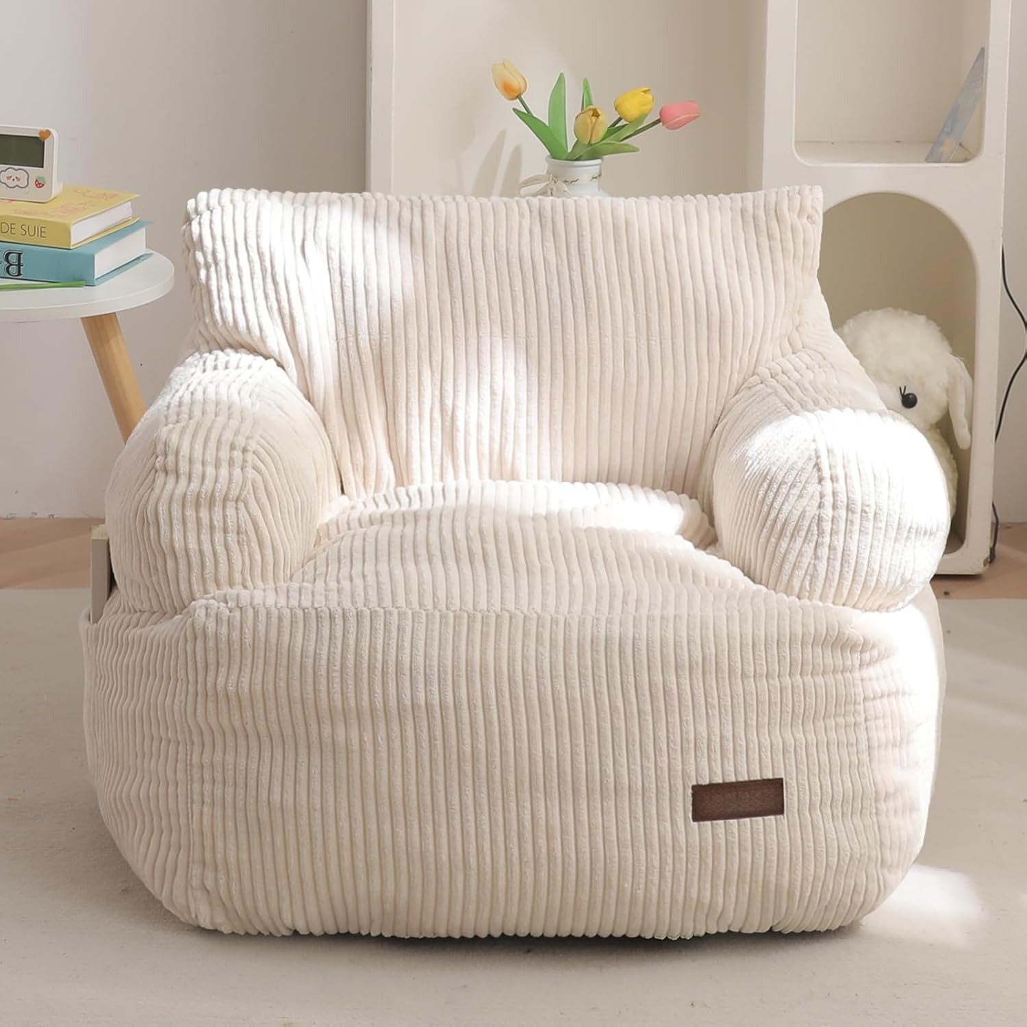 Beige Pocket Kids Bean Bag