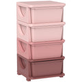 Pink Four Drawer Kids Storage Unit
