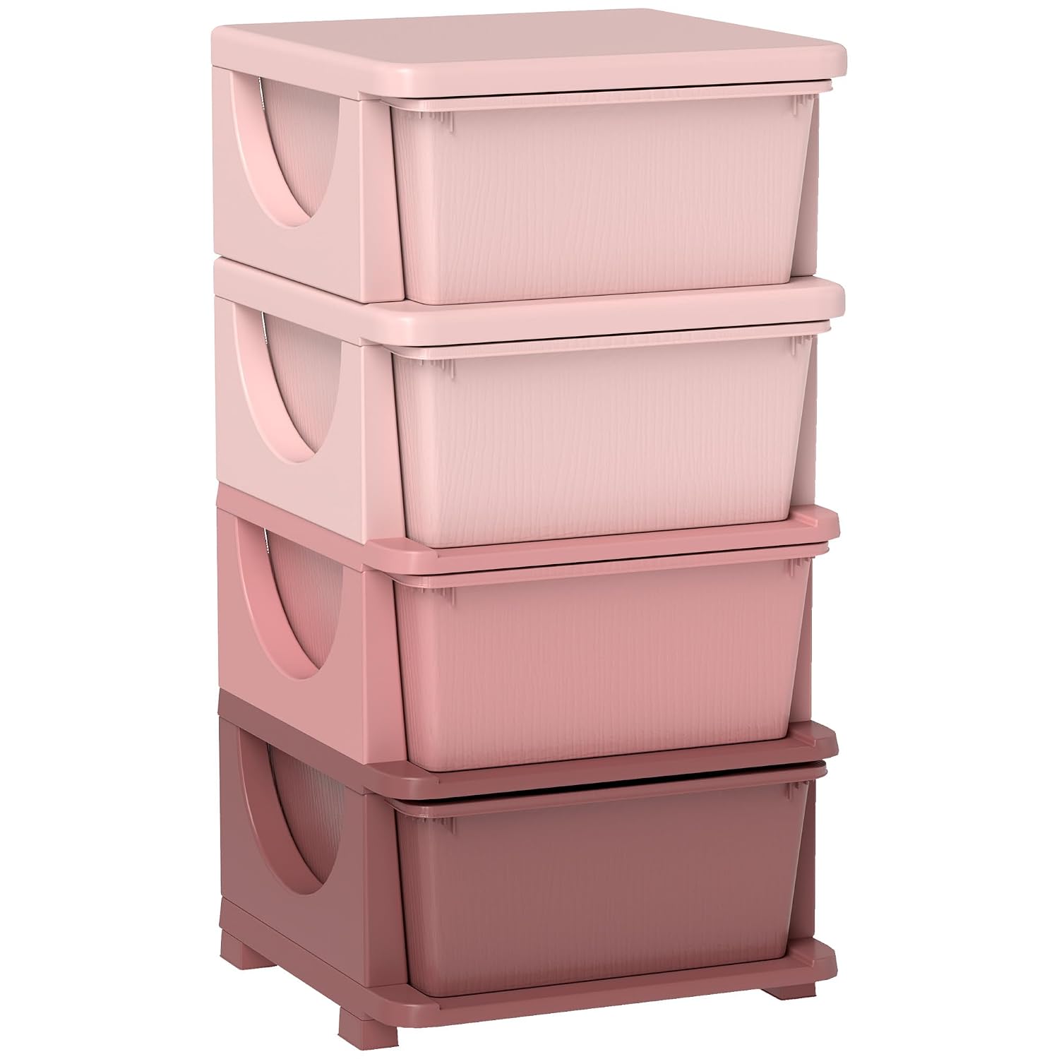 Pink Four Drawer Kids Storage Unit
