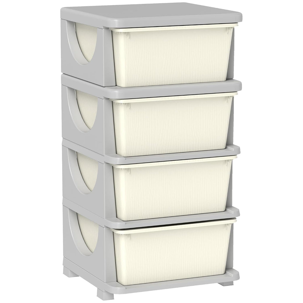Cream Four Drawer Kids Storage Unit