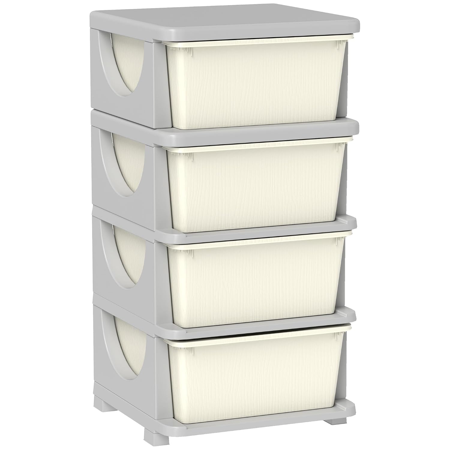 Cream Four Drawer Kids Storage Unit