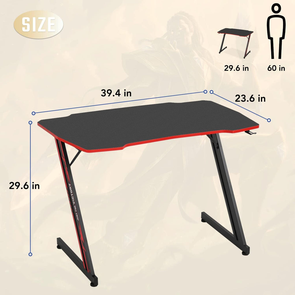 Red Z Frame Gaming Desk