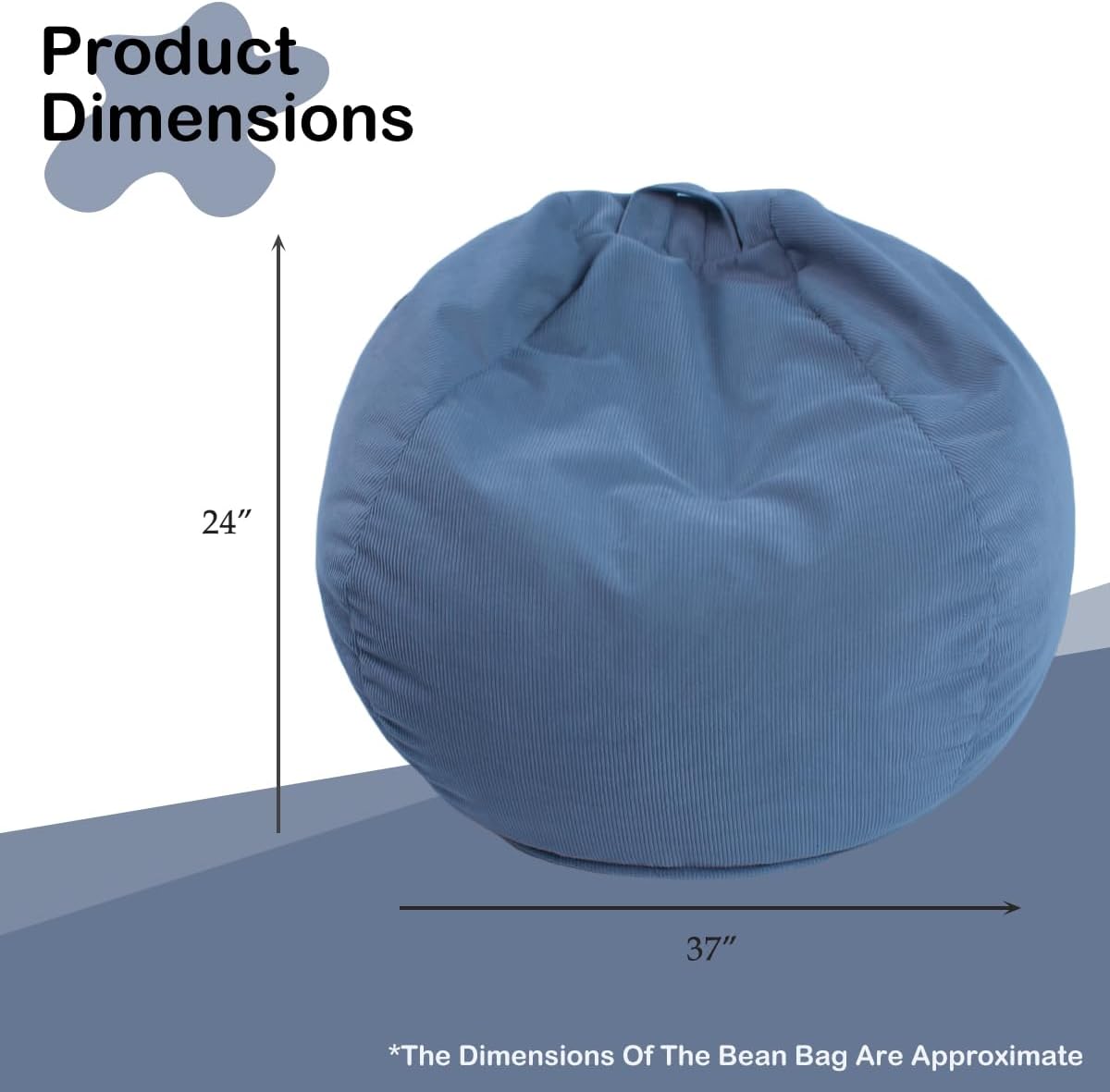 Blue Foam Filled Bean Bag