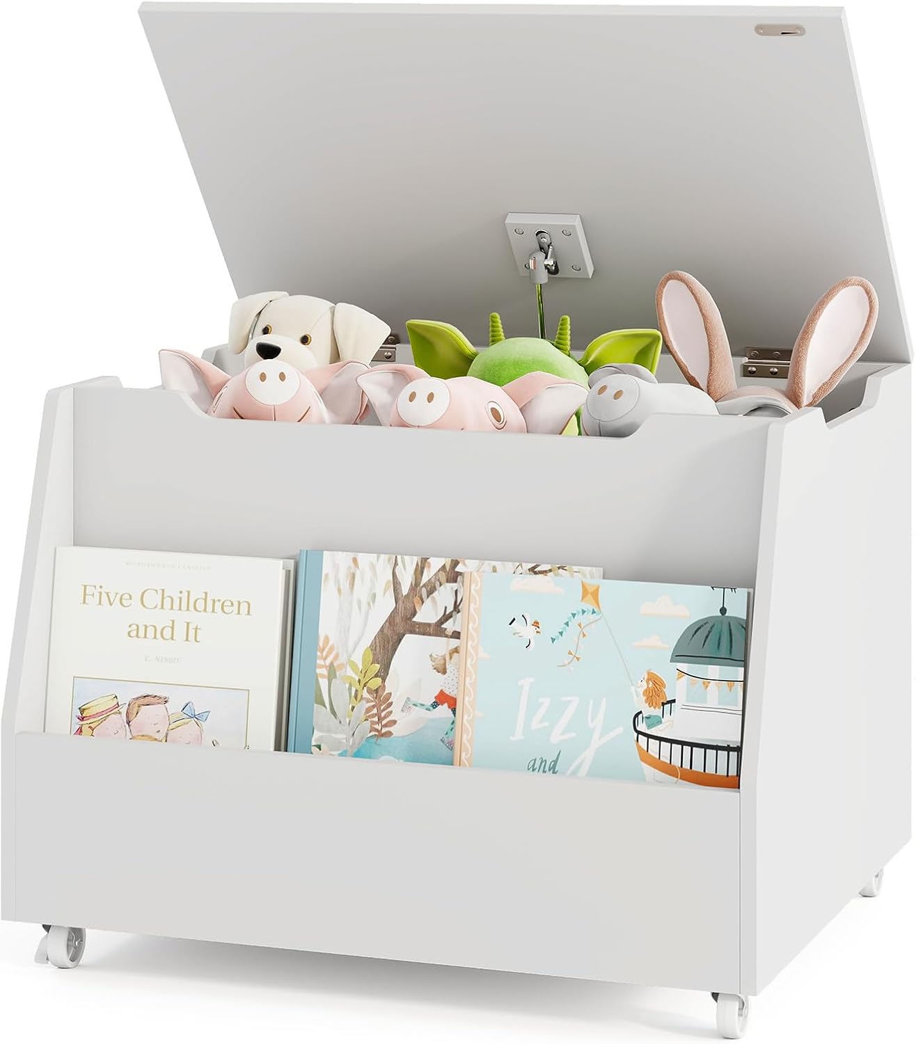 Wheeled Wooden Kids Storage Chest