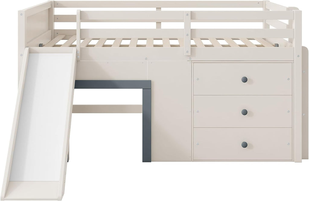 Wood Slide Drawer Loft Bed