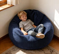 Navy Fur Foam Kids Bean Bag