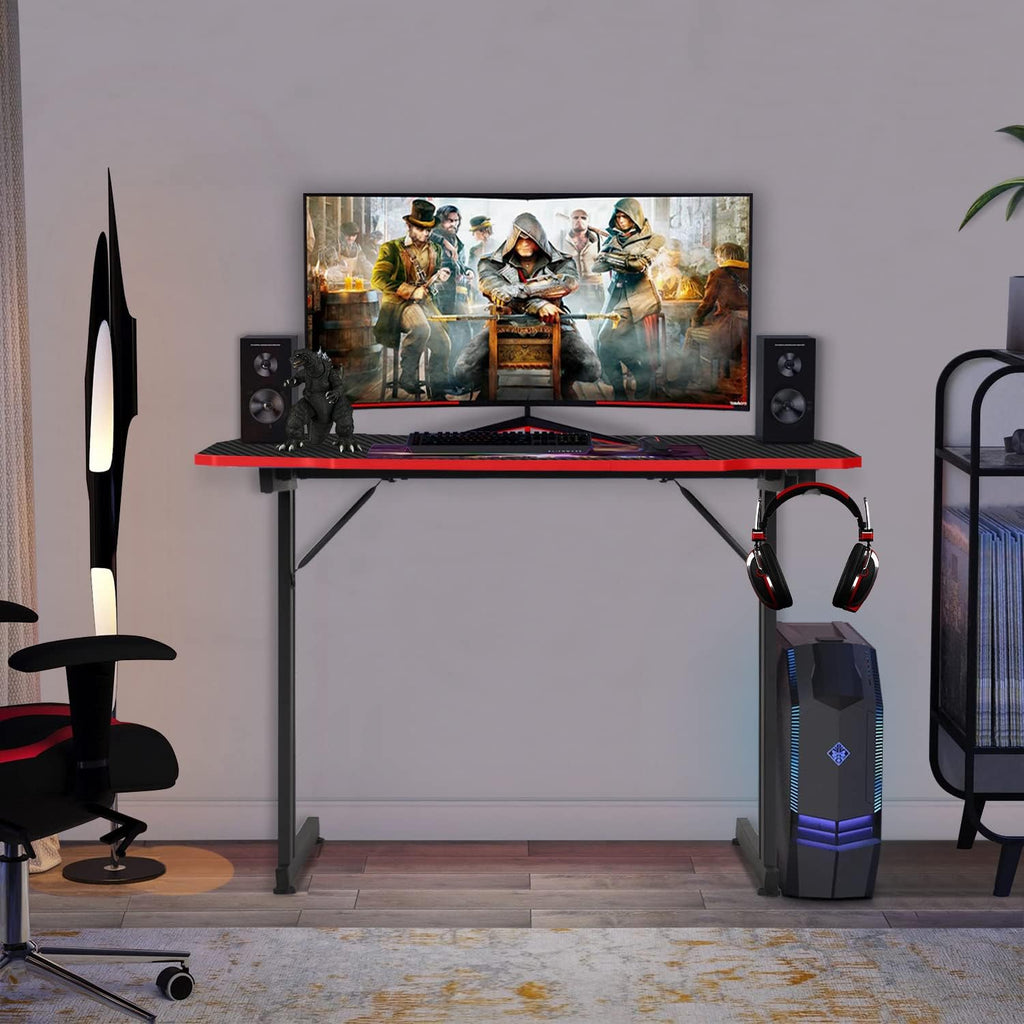 Red Z Frame Gaming Desk