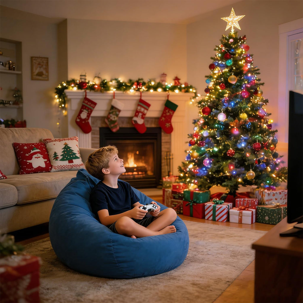 Blue Foam Filled Bean Bag