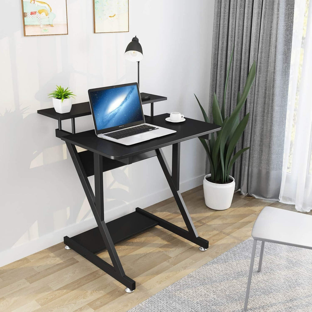 Black Tier Compact Pc Desk