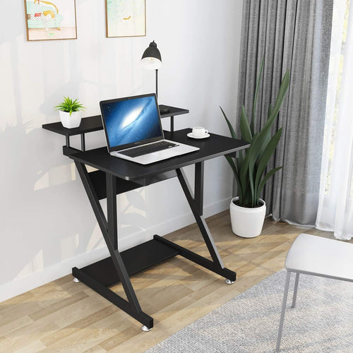 Black Tier Compact Pc Desk