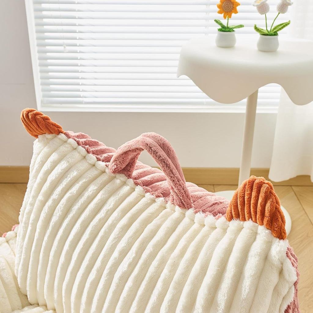 Pink Fur Foam Kids Bean Bag