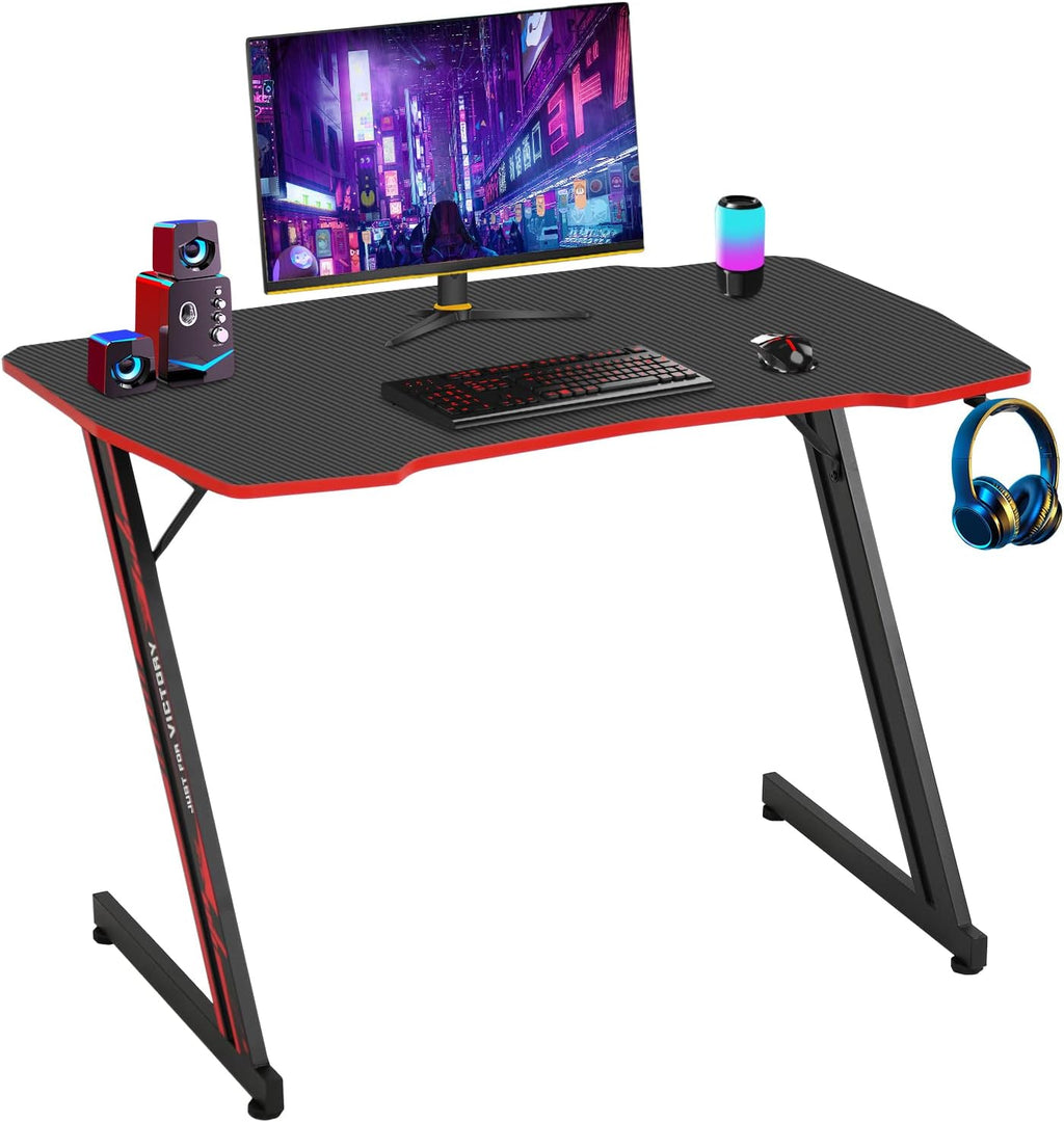 Red Z Frame Gaming Desk