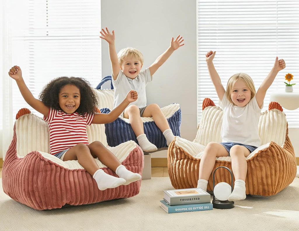 Pink Fur Foam Kids Bean Bag