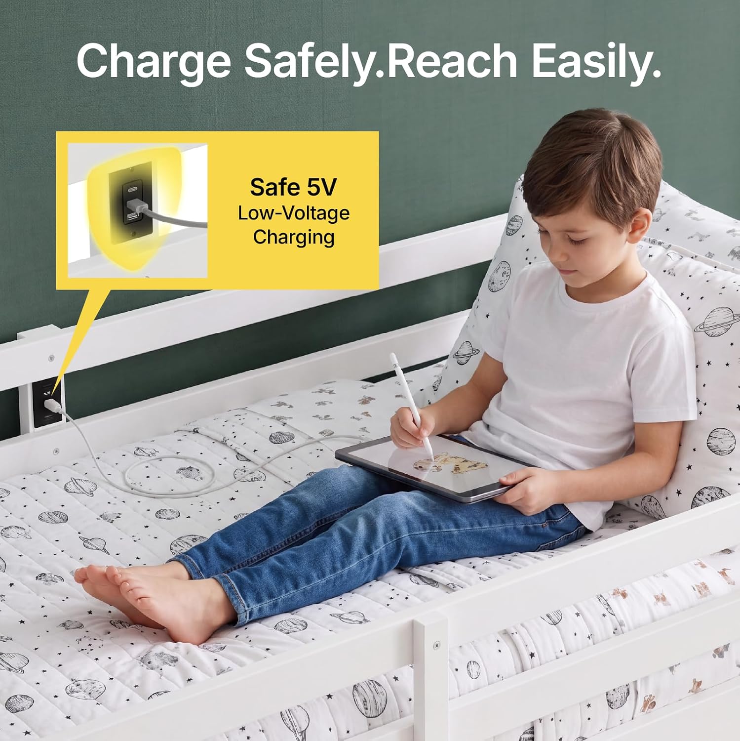 Guard Ladder Kids Wooden Bed