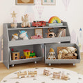 Grey Wheeled Kids Toy Storage Cabinet