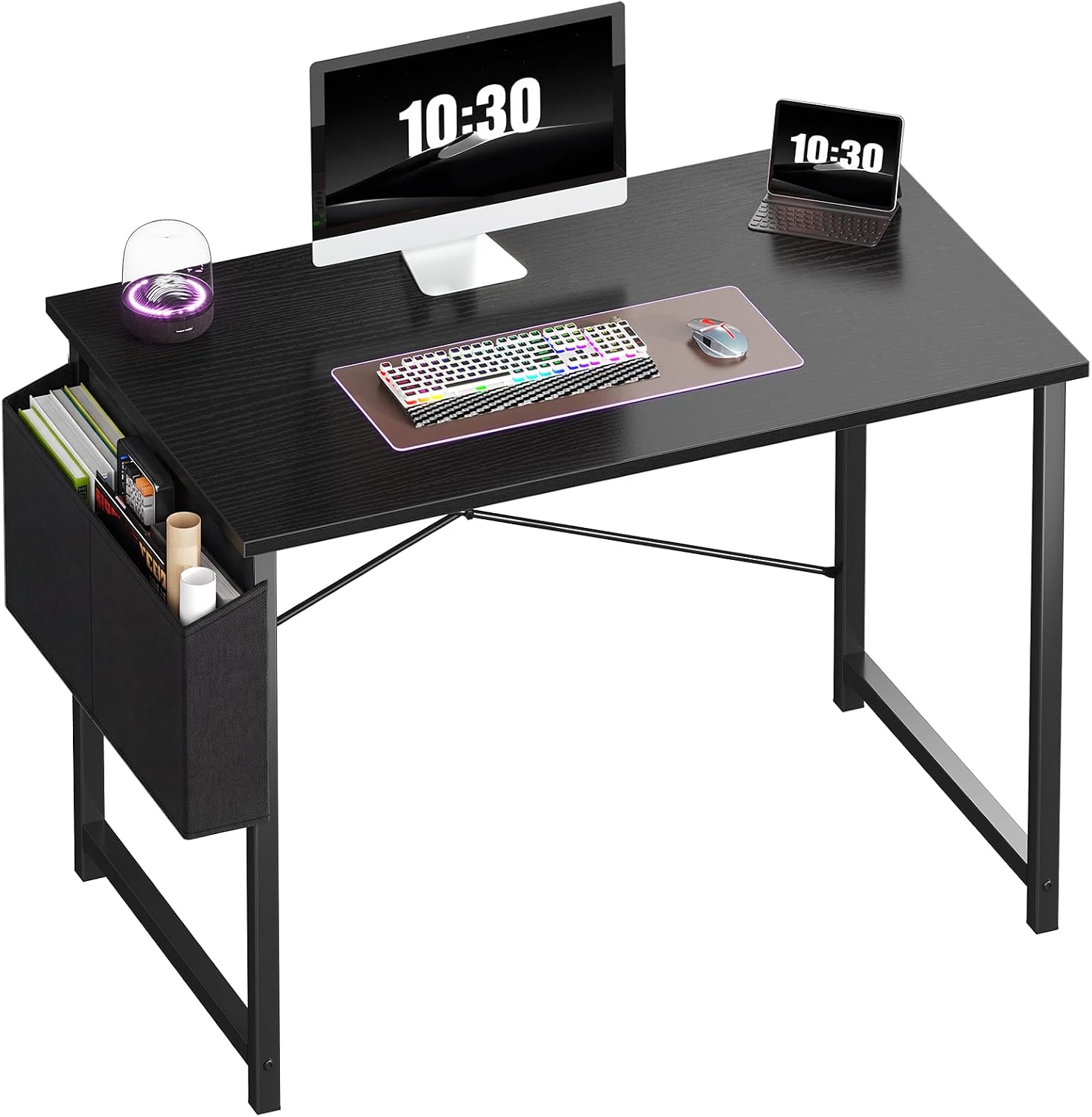 Black Storage Gaming Desk