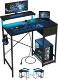 Black Lit Charging Pc Desk