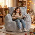 Grey Stripe Soft Foam Bean Bag