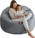 Grey Velvet Foam Bean Bag
