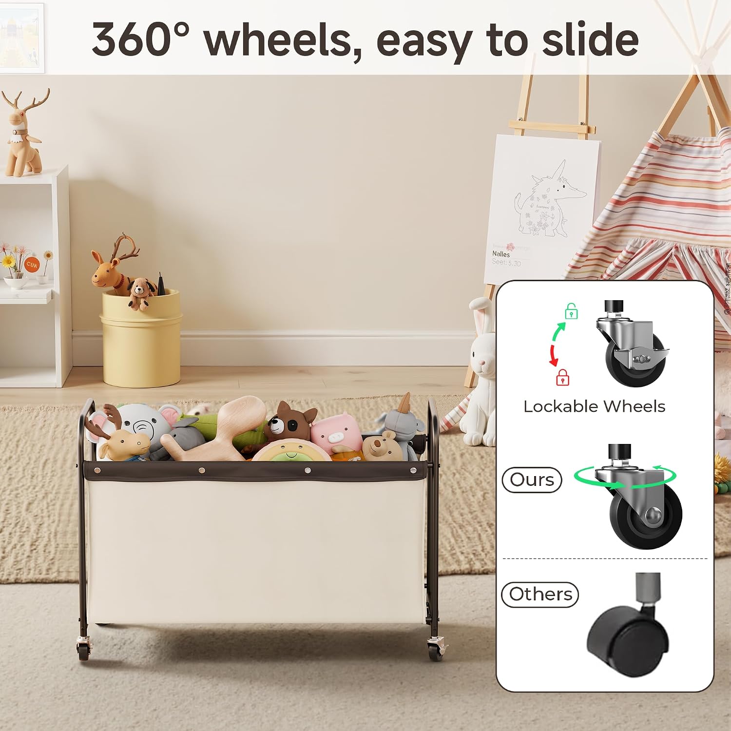 Wheeled Large Fabric Toy Storage Box