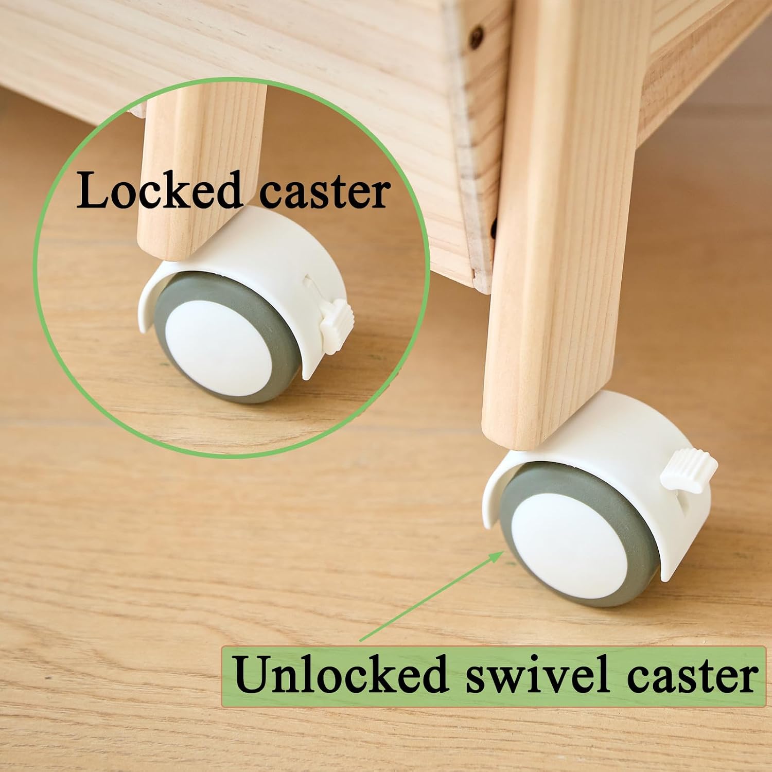 Wheeled Three-Tier Wooden Toy Rack