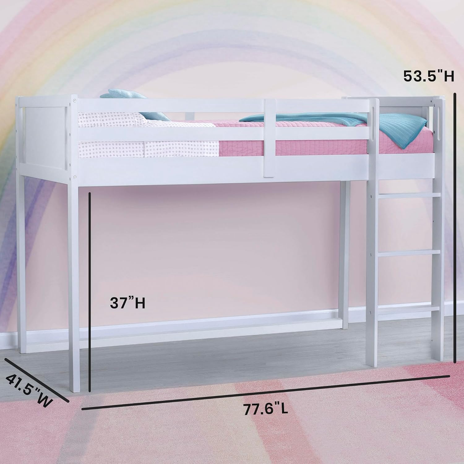 White Guard Twin Loft Bed