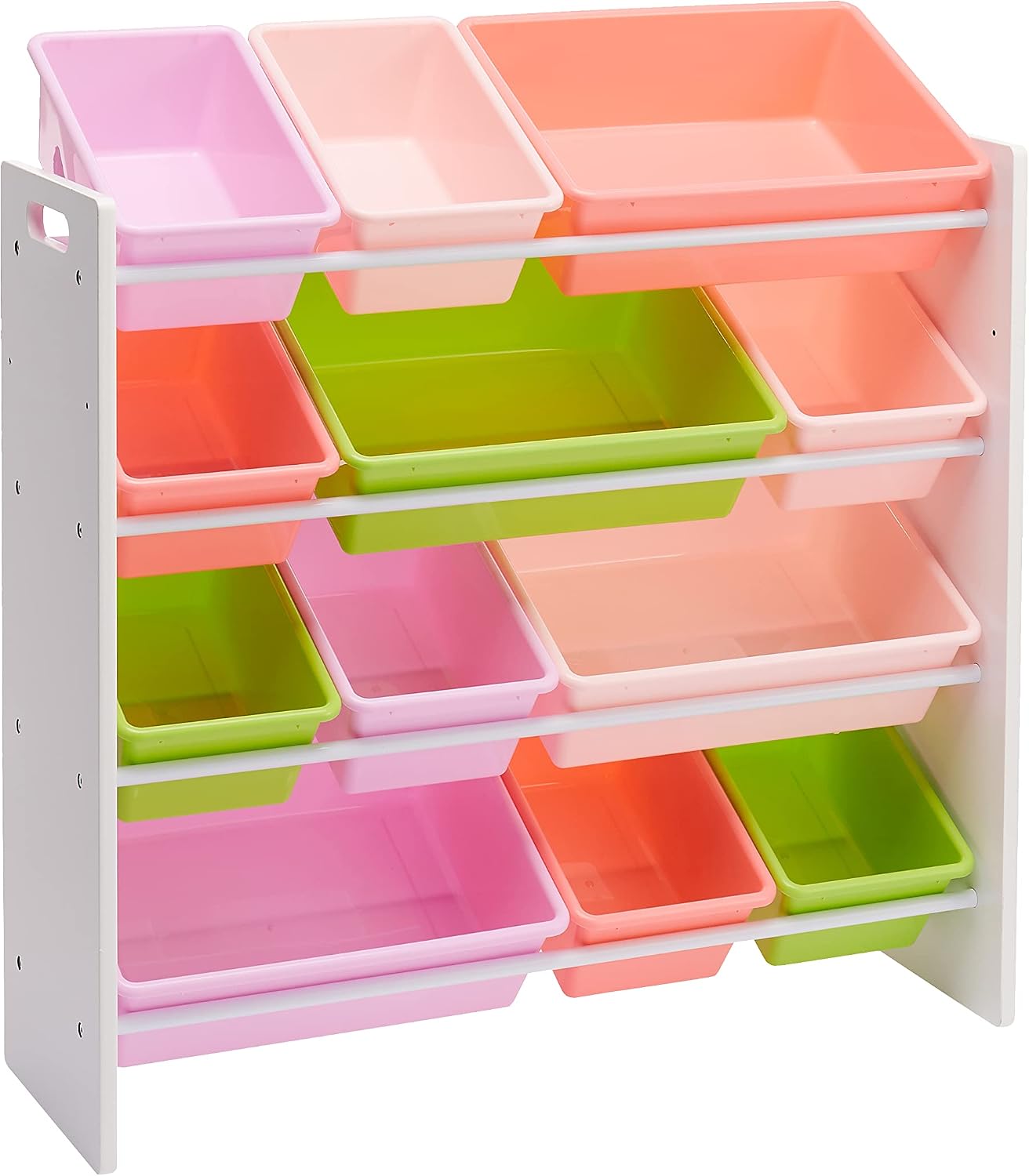 White Pink Bin Kids Storage Unit