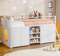 White Led Drawer Loft Bed