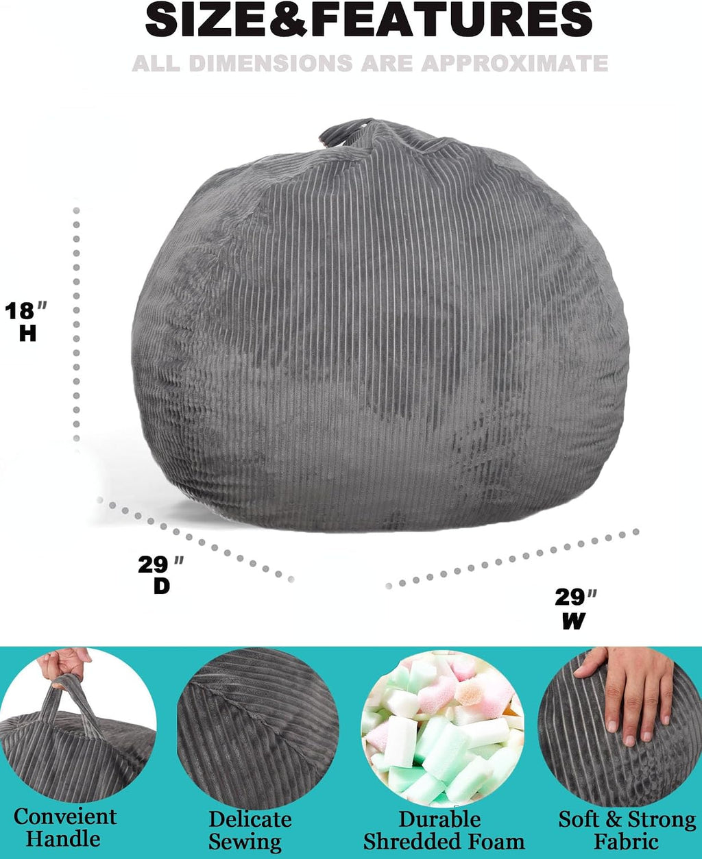 Fur Round Fluffy Bean Bag