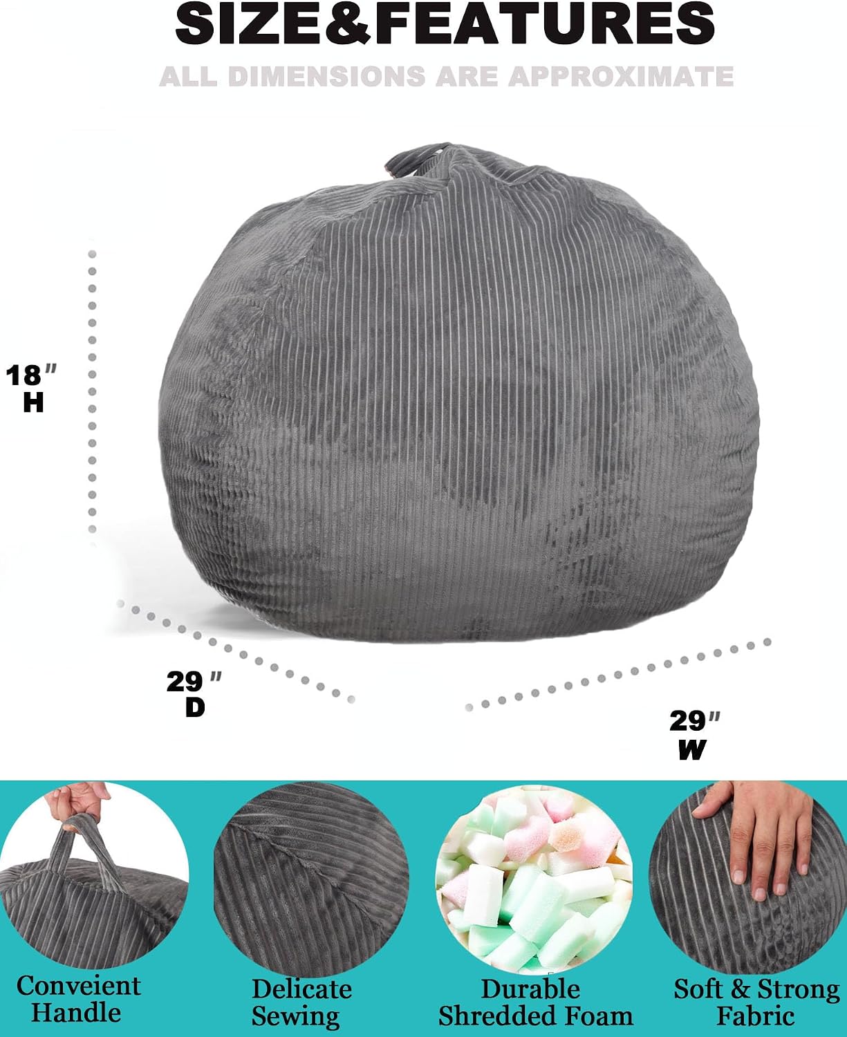 Fur Round Fluffy Bean Bag