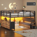 Brown LED Desk Loft Bed