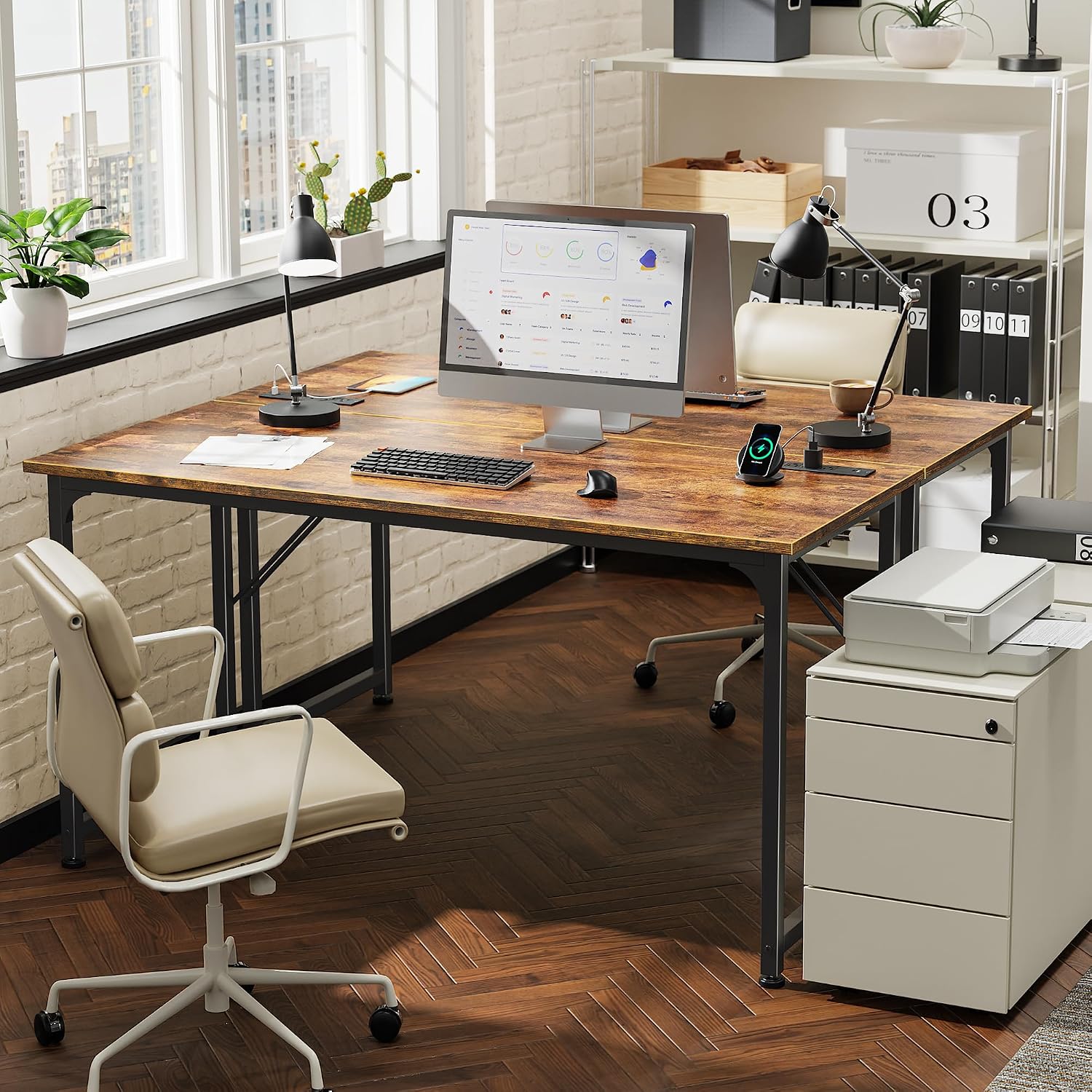 Brown Powered Gaming Desk