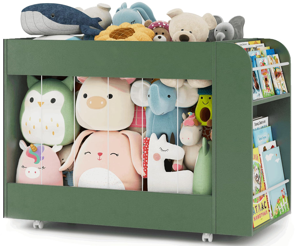 Wheeled Wooden Kids Storage Shelf