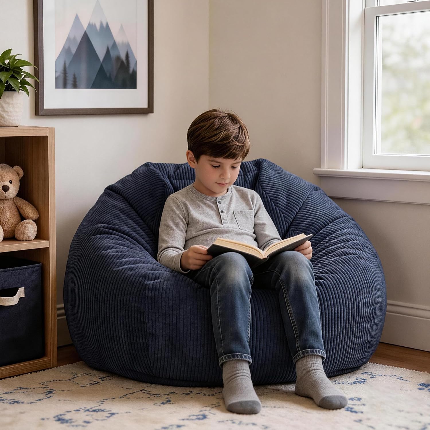 Corduroy Foam Kids Bean Bag
