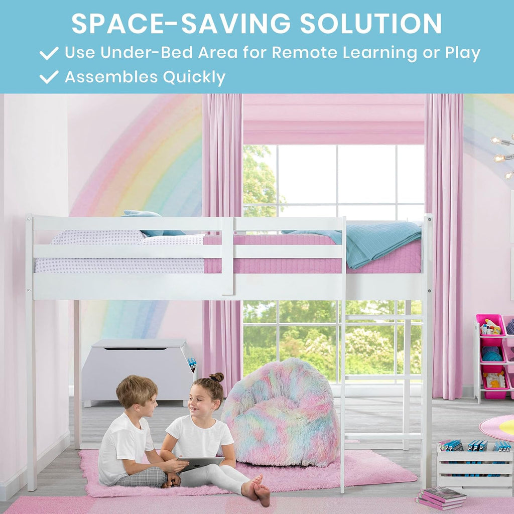 White Guard Twin Loft Bed