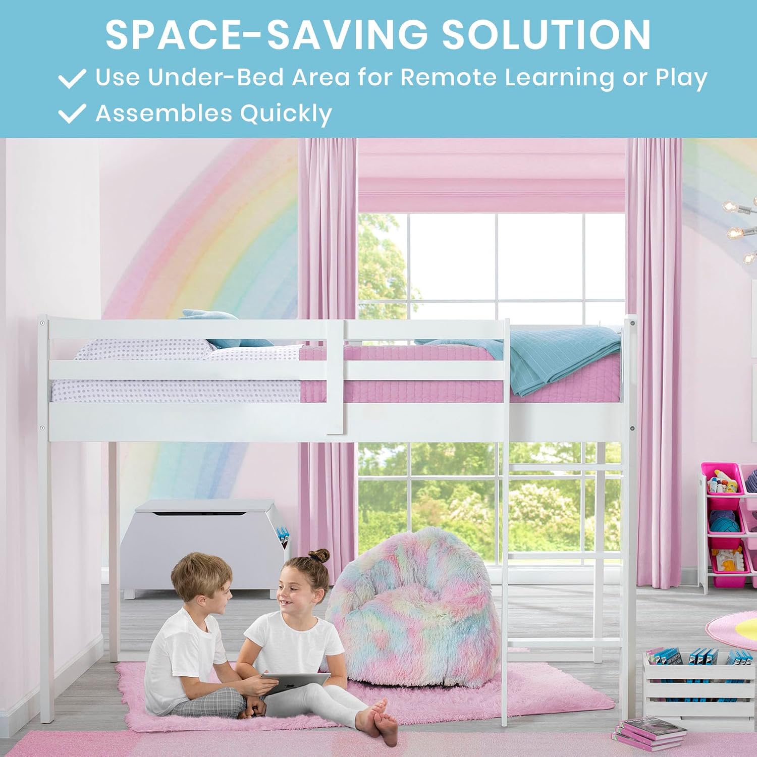 White Guard Twin Loft Bed