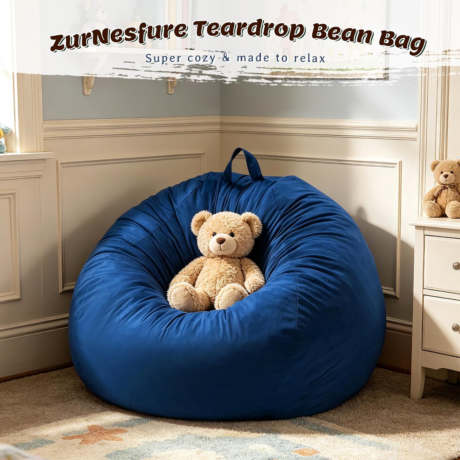 Blue Teardrop Small Bean Bag