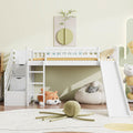 White Slide Stair Loft Bed