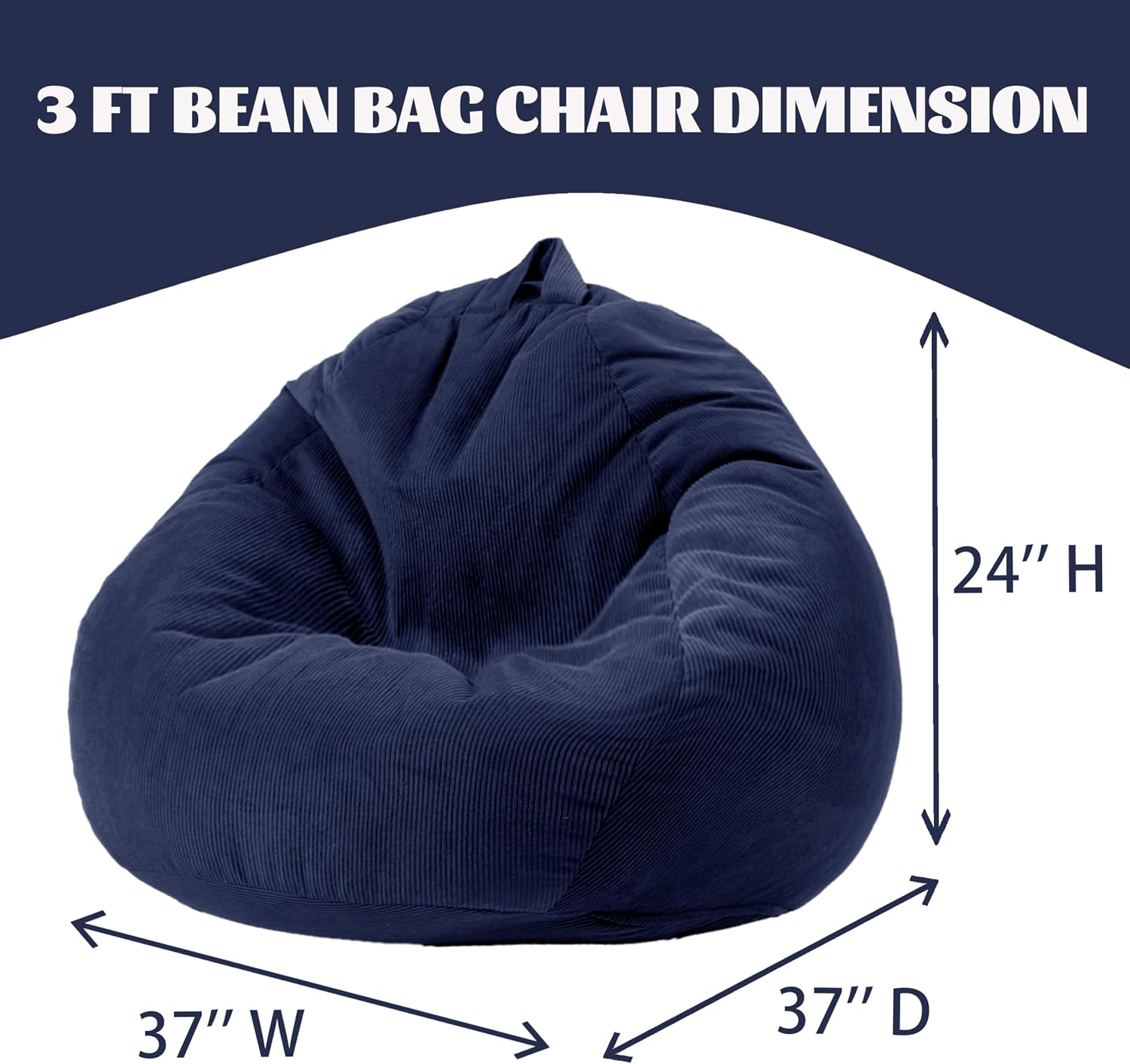 Corduroy Foam Kids Bean Bag
