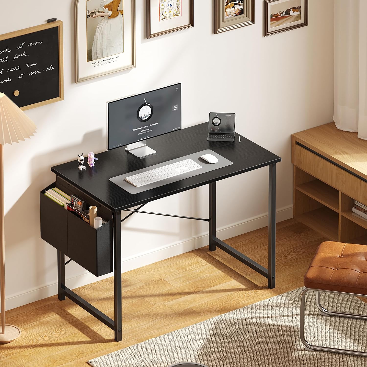 Black Storage Gaming Desk