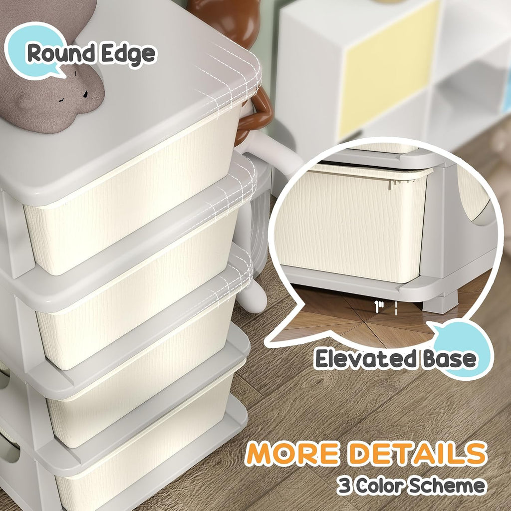 Cream Four Drawer Kids Storage Unit