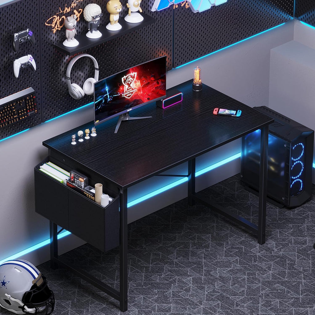 Black Storage Gaming Desk