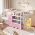 Pink LED Desk Loft Bed