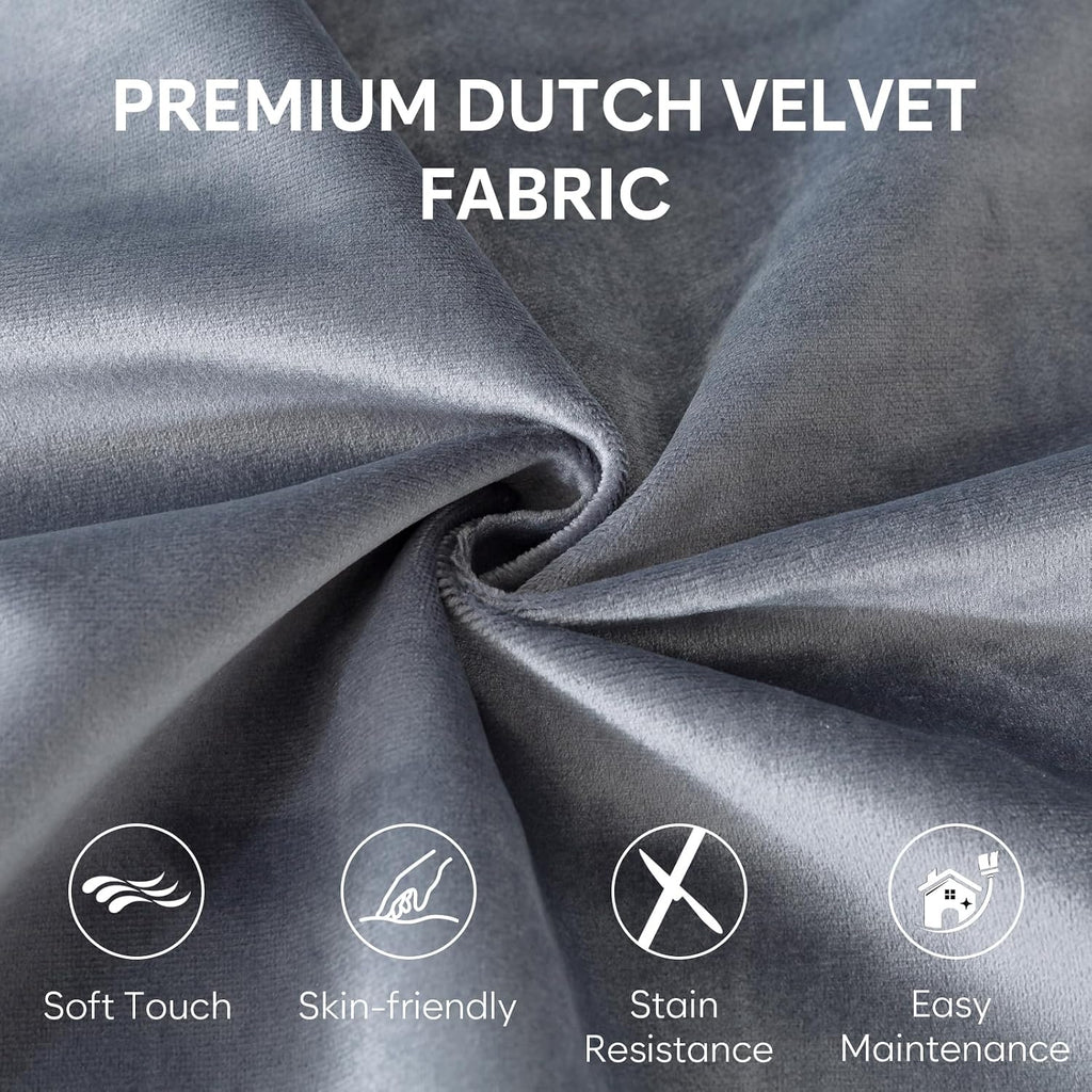 Grey Velvet Foam Bean Bag
