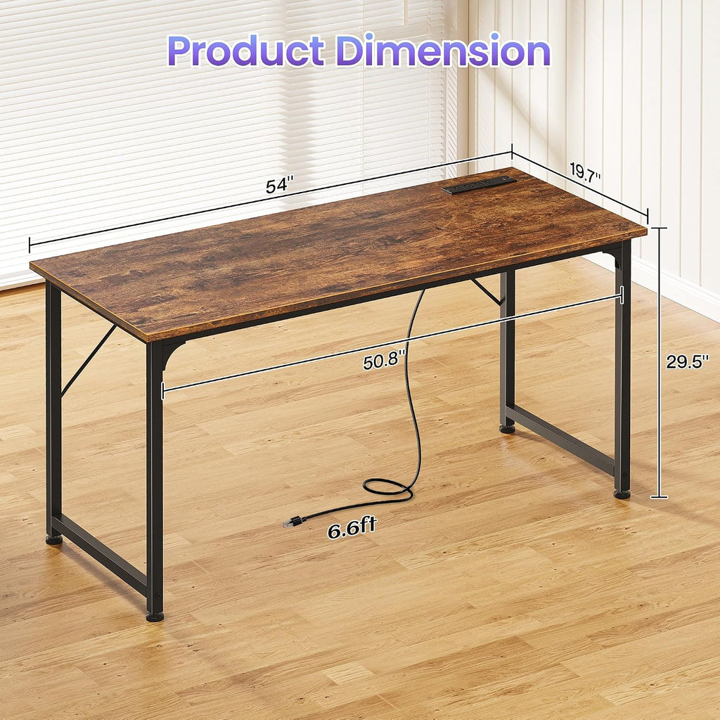 Brown Powered Gaming Desk