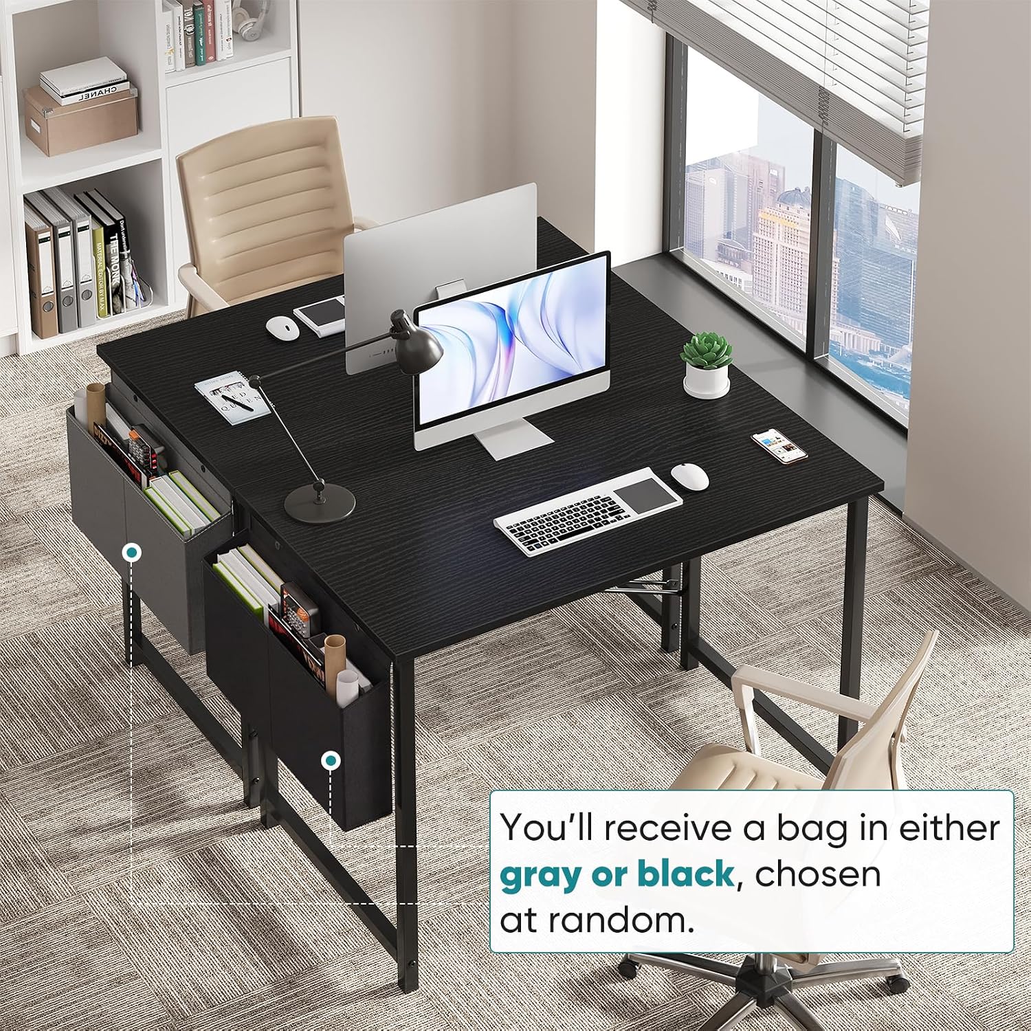 Black Storage Gaming Desk